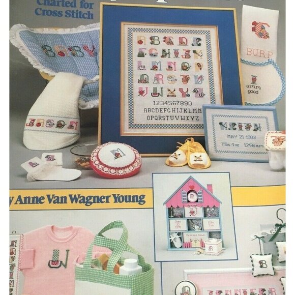 Cross Stitch Leisure Arts Baby Alphabet Counted Pattern #272 Baby Birth - Picture 2 of 4